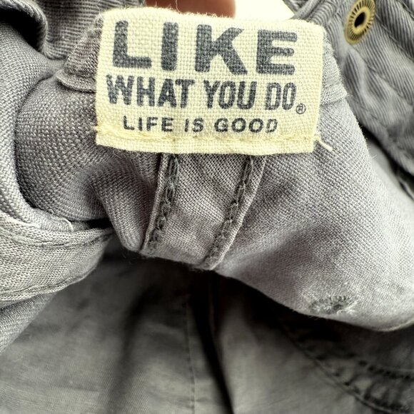 LIFE IS GOOD Gray Washed Flag Patch Cap — Vintage Look Strap back Hat Distressed - Picture 9 of 12